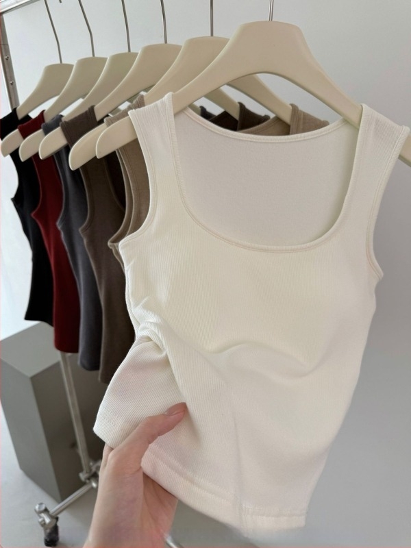 Kamisol felső, karcsúsított fazon, rövid hossz, egyszínű, viszkóz-spandex keverék, 2025 ősz