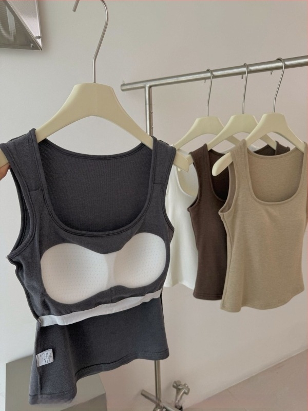 Kamisol felső, karcsúsított fazon, rövid hossz, egyszínű, viszkóz-spandex keverék, 2025 ősz