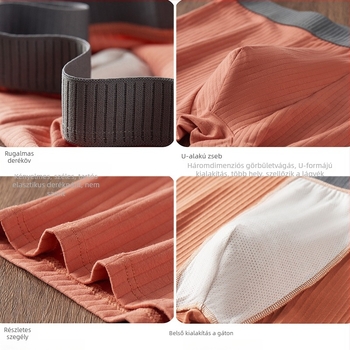 Férfi pamut alsónemű, lélegző és antibakteriális, középmagas derékvonal, kötött anyag