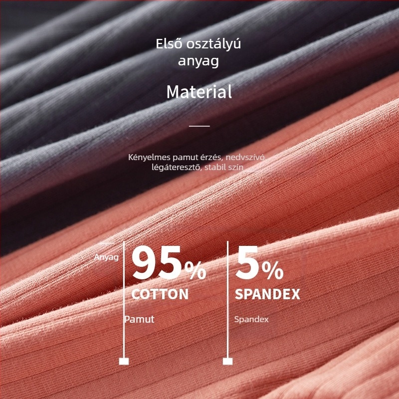 Férfi pamut alsónemű, lélegző és antibakteriális, középmagas derékvonal, kötött anyag