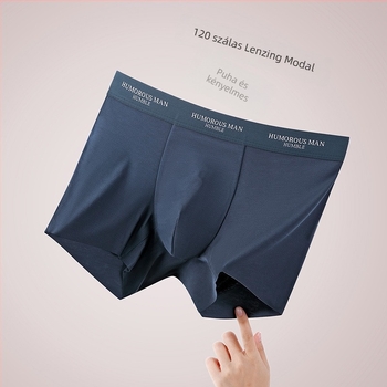 Férfi boxer brief Lenzing Modalból, 120S, formára szabott fazon, egyszínű, középmagas derék