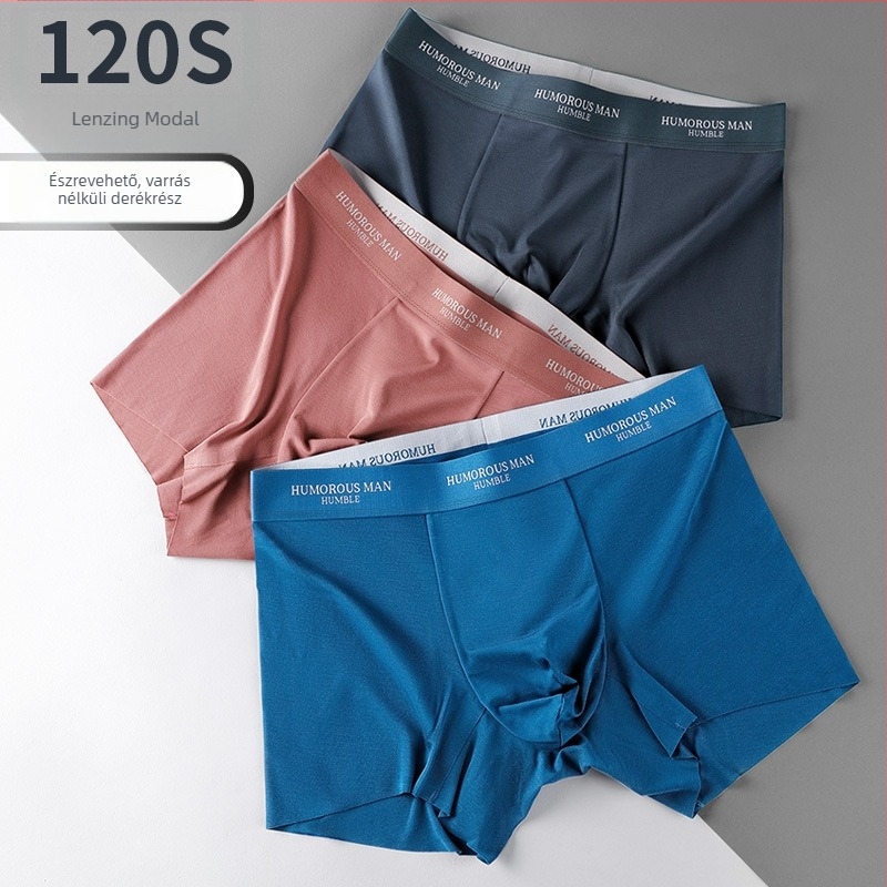 Férfi boxer brief Lenzing Modalból, 120S, formára szabott fazon, egyszínű, középmagas derék