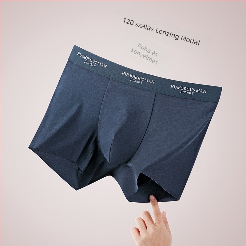 Férfi boxer brief Lenzing Modalból, 120S, formára szabott fazon, egyszínű, középmagas derék