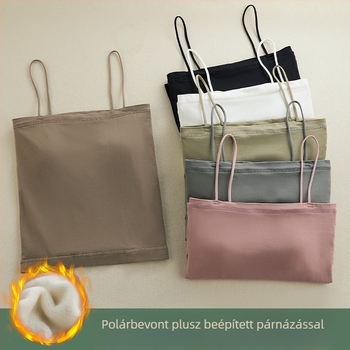 Nylon termikus mellény beépített melltartóval, varratok nélkül, kapucnival, 201-250 g/m², velúr bélés