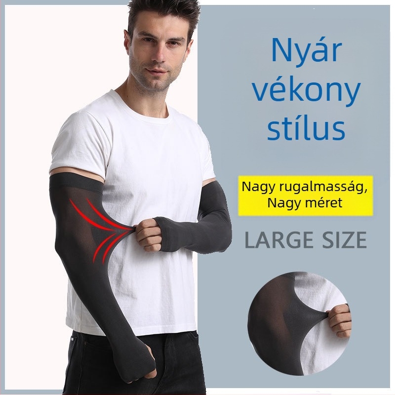 Karvédő ujj ice silk knit anyagból, UV védelem, nyári kerékpározáshoz és vezetéshez