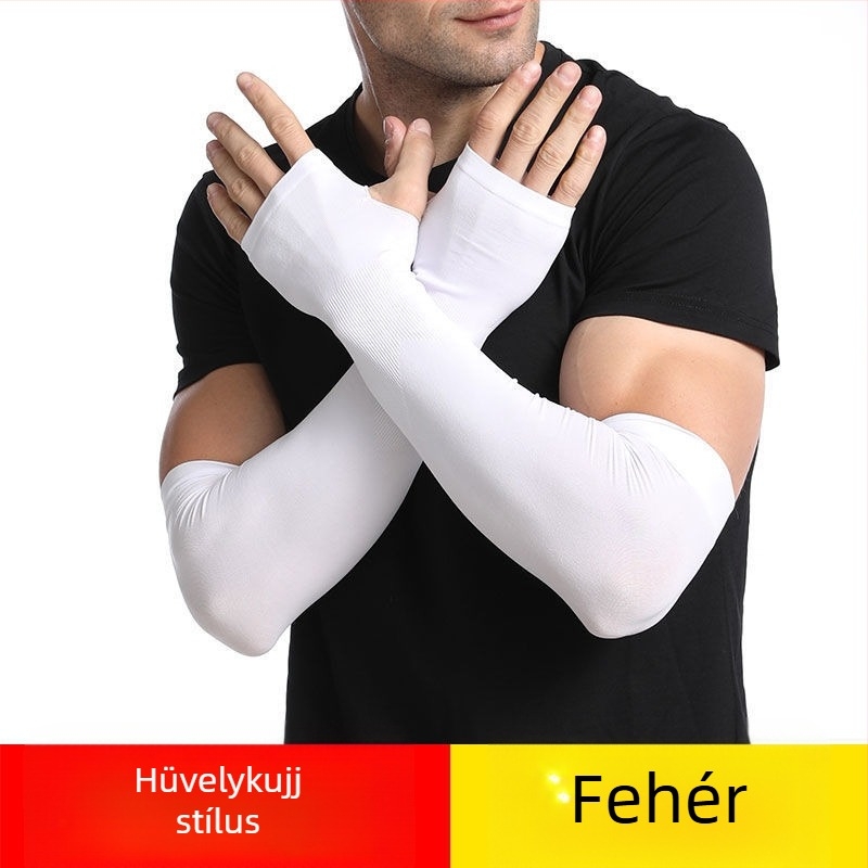Karvédő ujj ice silk knit anyagból, UV védelem, nyári kerékpározáshoz és vezetéshez