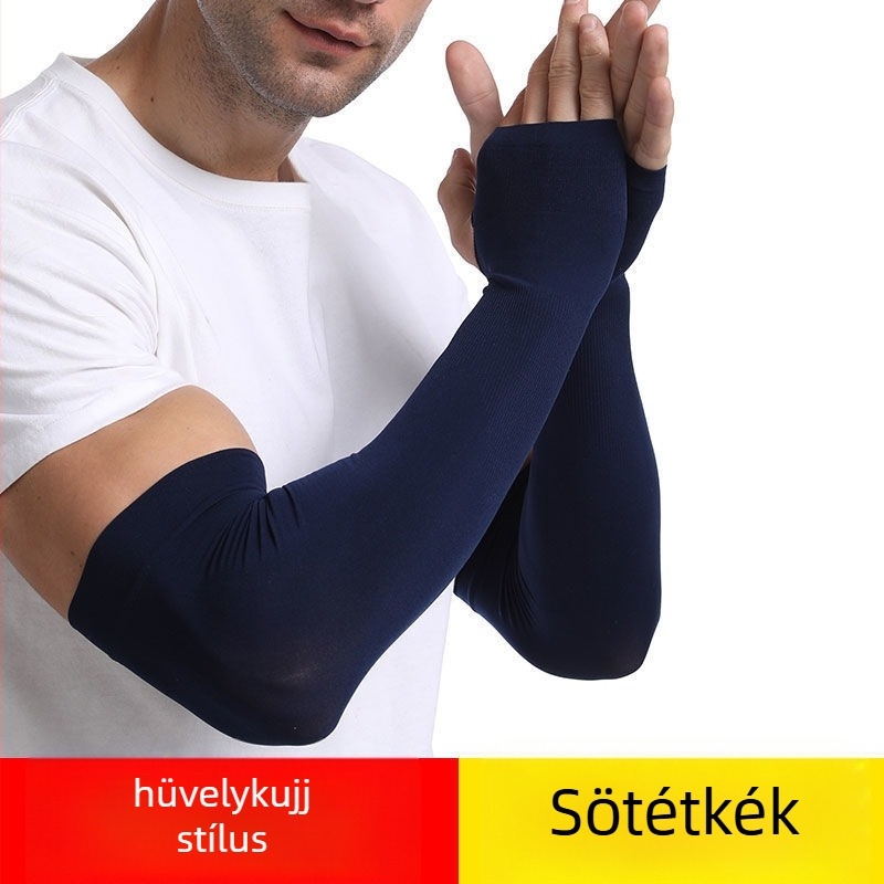 Karvédő ujj ice silk knit anyagból, UV védelem, nyári kerékpározáshoz és vezetéshez