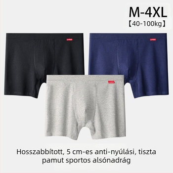 Férfi középmagas pamut boxeralsó – lélegző, izzadságot felszívó, dörzsölés elleni, sportos alsó