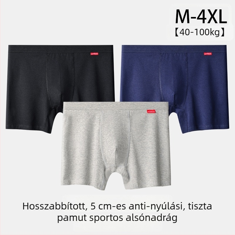 Férfi középmagas pamut boxeralsó – lélegző, izzadságot felszívó, dörzsölés elleni, sportos alsó