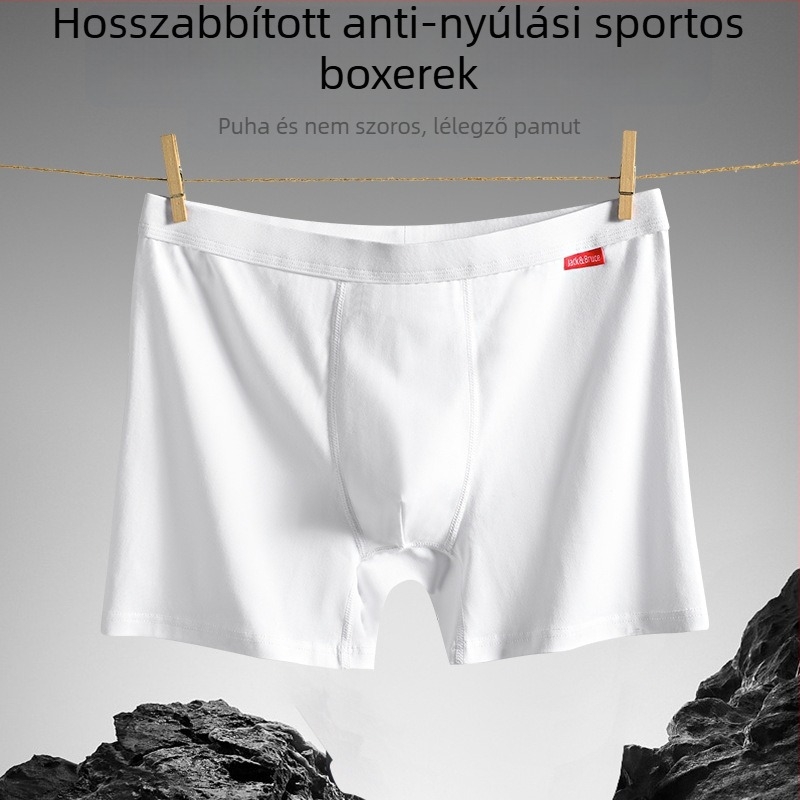Férfi középmagas pamut boxeralsó – lélegző, izzadságot felszívó, dörzsölés elleni, sportos alsó