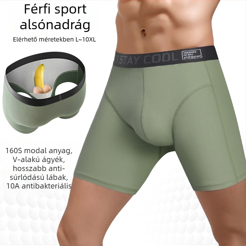 Férfi sportos boxeralsó Modal 60S, hosszított kivitel, antibakteriális, lélegző, különálló ágyék terület