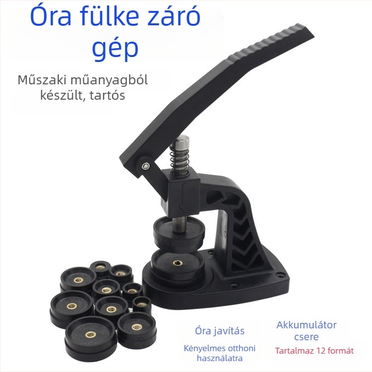 Órásjavító készlet – asztali tokfogókkal, elemcserélő eszközzel, műanyag, 12 darabos készlet, háztartási használatra