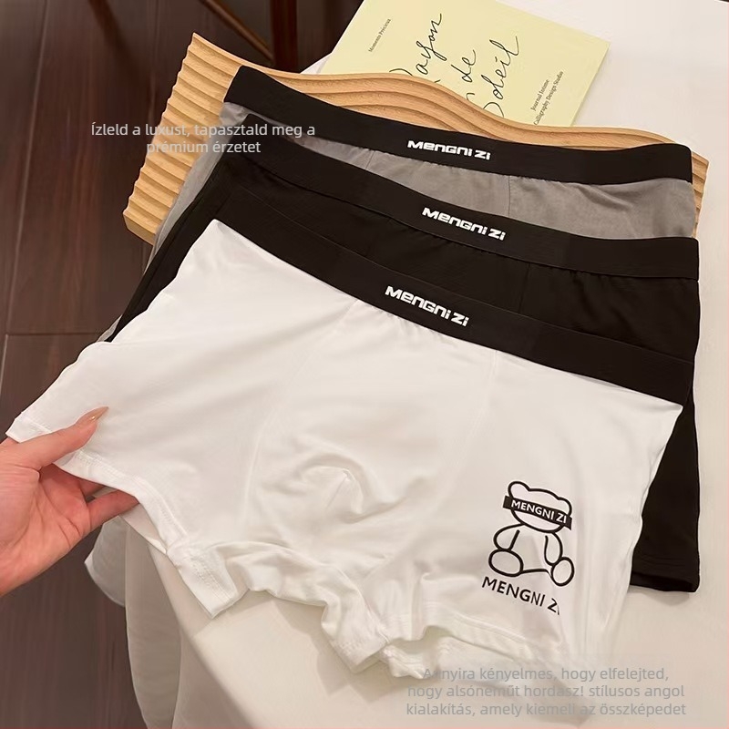 Férfi boxeralsó, lélegző, antibakteriális, Milk Silk anyag, alacsony derekú, 90–95% poliészter