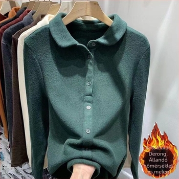 Szatén ing polo gallérrel, laza szabás, 3D mintázat, tavasz 2025 kiadás