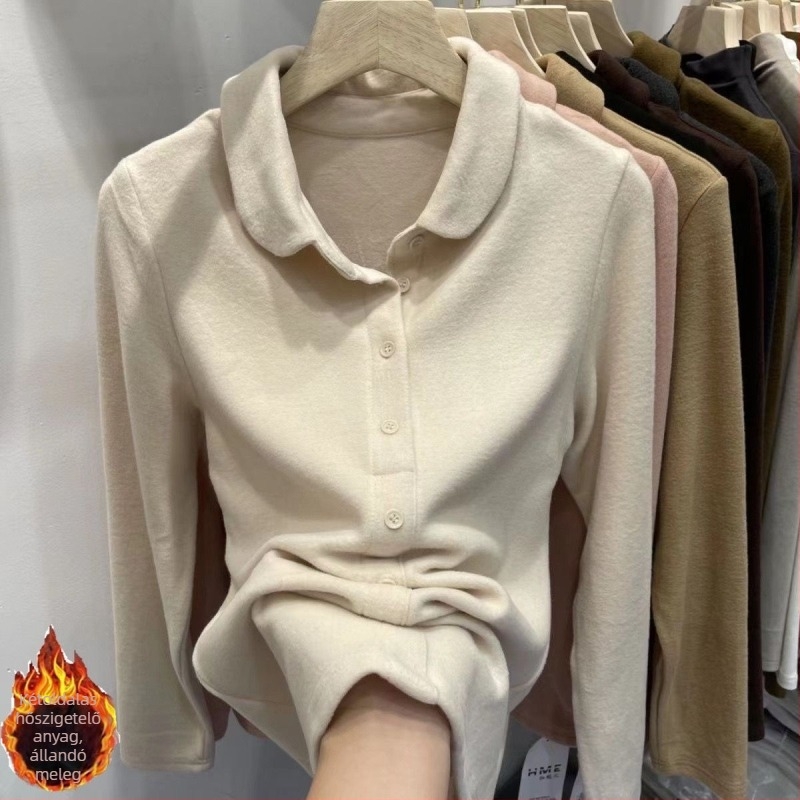 Szatén ing polo gallérrel, laza szabás, 3D mintázat, tavasz 2025 kiadás