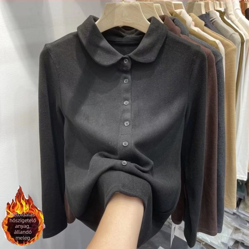 Szatén ing polo gallérrel, laza szabás, 3D mintázat, tavasz 2025 kiadás