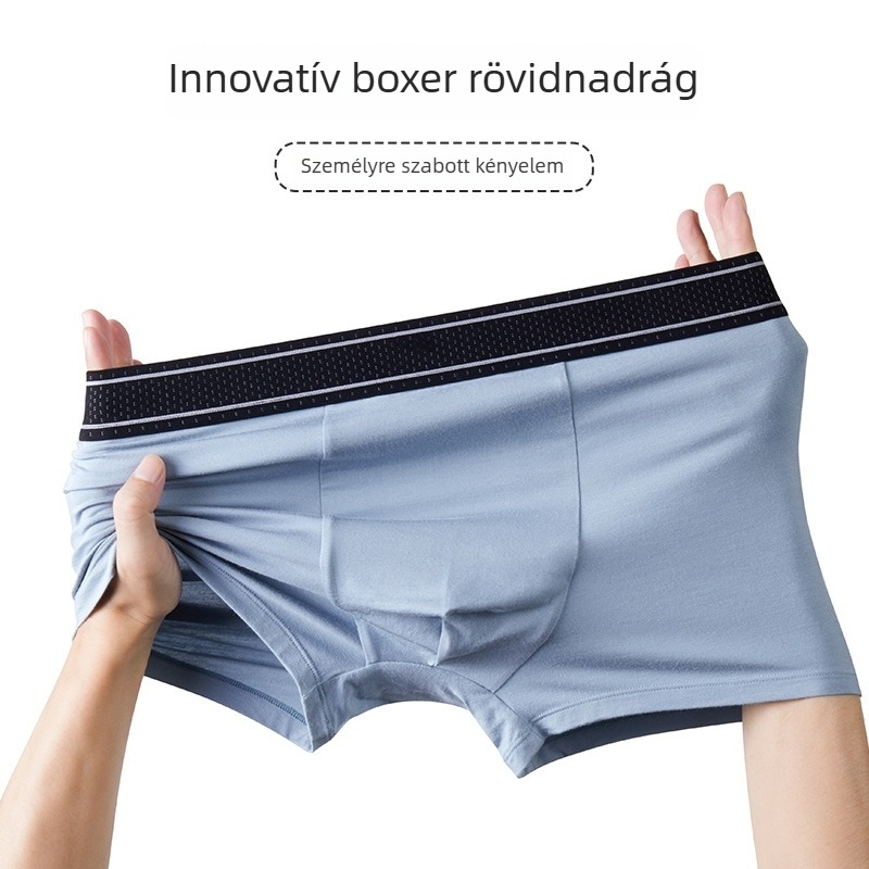 Férfi Modal boxeralsó, lélegző, U-alakú zsebbel, középmagas derekú, kötött