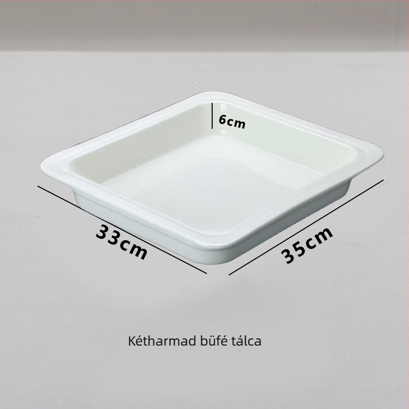 Kör alakú kerámia adagoló tál szállodai büféhez, underglaze felülettel, mikrohullámú sütő nem alkalmas