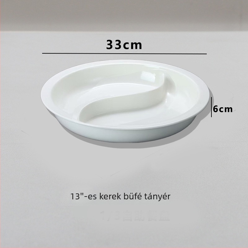Kör alakú kerámia adagoló tál szállodai büféhez, underglaze felülettel, mikrohullámú sütő nem alkalmas
