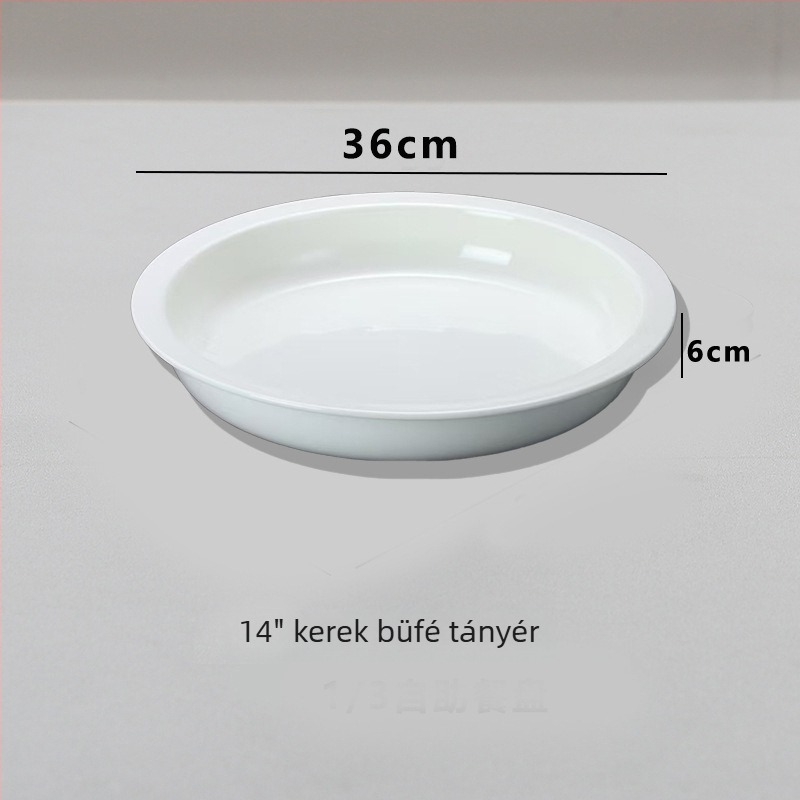 Kör alakú kerámia adagoló tál szállodai büféhez, underglaze felülettel, mikrohullámú sütő nem alkalmas