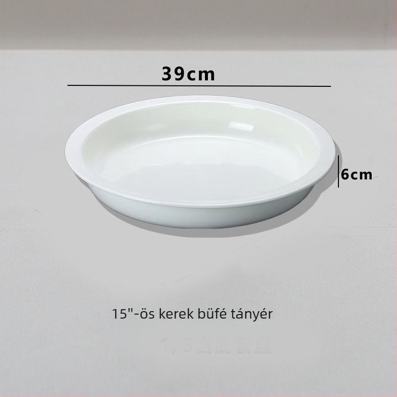 Kör alakú kerámia adagoló tál szállodai büféhez, underglaze felülettel, mikrohullámú sütő nem alkalmas