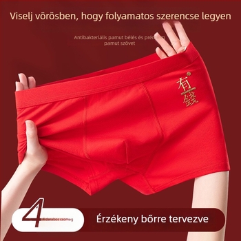 Férfi pamut boxeralsó, közepes derekú, egyszínű, légáteresztő és antimikrobiális, 95–100% pamut