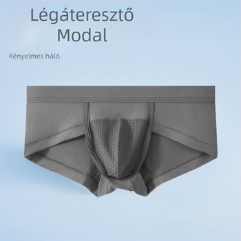 Férfi boxeralsó hálós anyaggal, légáteresztő modal, gyorsan száradó, középmagas derekú