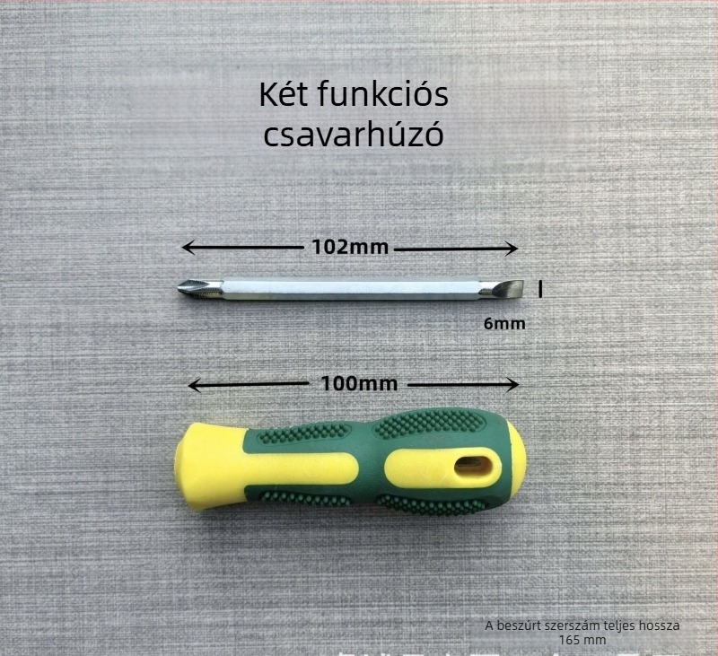Xiongfeng mágneses csavarhúzó 45# acélból, keresztes és lapos fejű, kettős végű