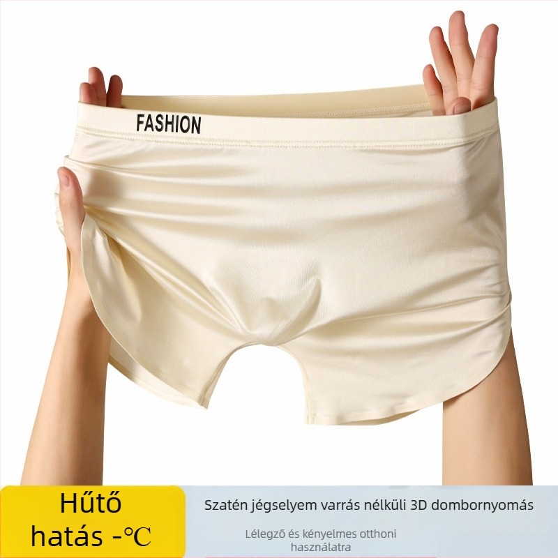 Tavaszi–nyári férfi ice silk alsónemű, 3D formázás, egy darabból, varrás nélküli, U-kontúr, könnyű és lélegző, nagy méretek