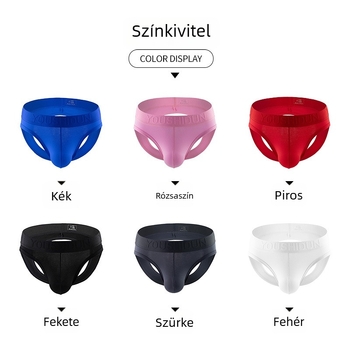 Férfi pamut alsónadrág, lélegző, középső derekú, sima szövés, egyszínű mintázat