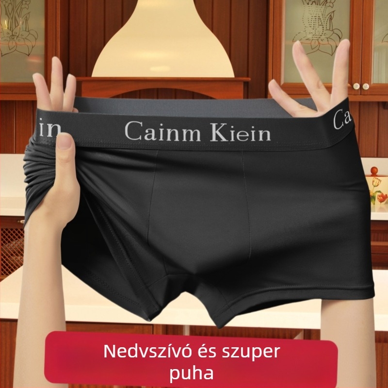 Férfi boxernadrág széles derékpánttal, lélegző, pluszméret, bőrbarát, nyári vékony fazon
