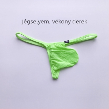 Férfi tangabugyi Ice Silk anyagból, átlátszó, alacsony derék, fonal 61-70d