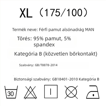 Férfi pamut boxeralsók betűs mintával, lélegzők, középmagas derekú