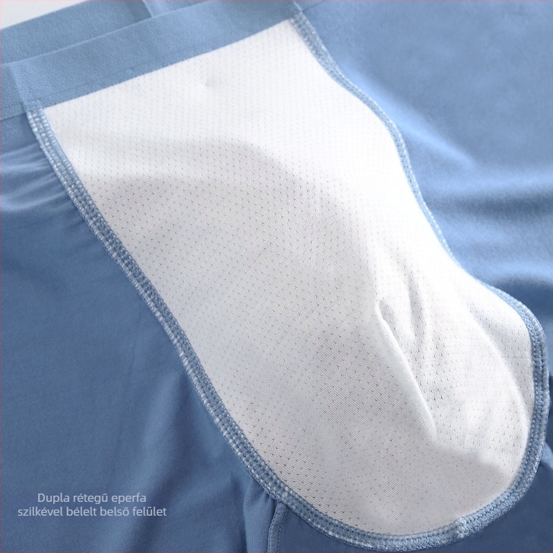 Férfi seamless boxer brief Lanjing Modalból, Mulberry Silk kerület a lágyéknál, középmagas derék, lélegző és láthatatlan, egyszínű