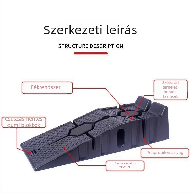 Csúszásmentes műanyag autókarbantartási rámpa olajcseréhez | Univerzális használat | Anyag: műanyag