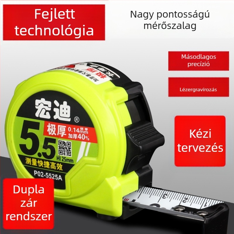 Hongdi mérőszalag, kopásálló, nagy pontosságú, vízálló, tartós acél vonalzó