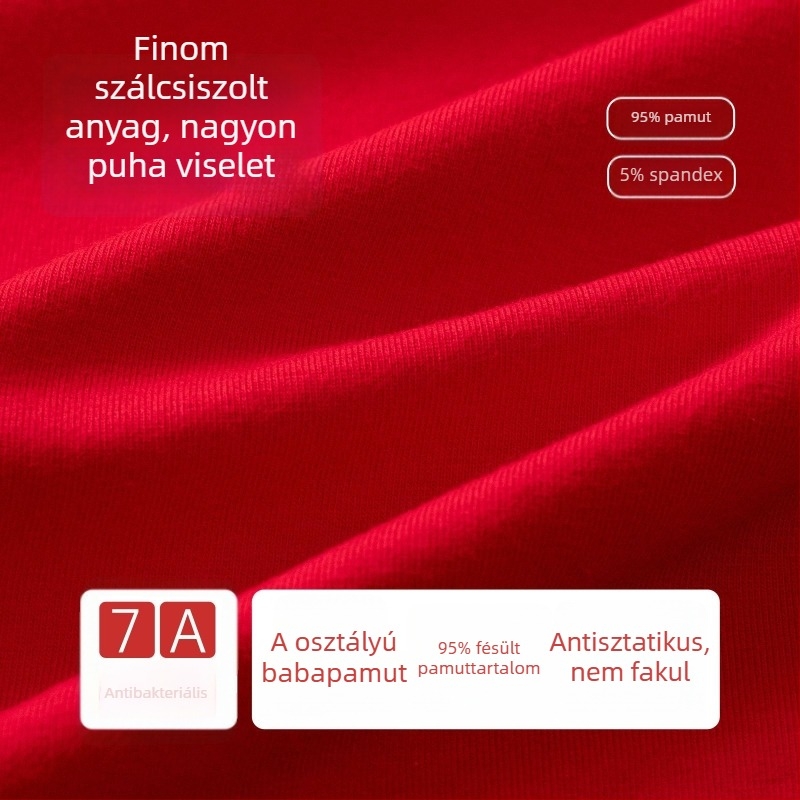 Piros színű pamut termo fehérnemű készlet férfiaknak és nőknek – felső és nadrág, meleg alapréteg