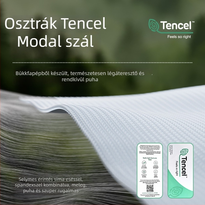 10A antibakteriális Tencel Modal őszi női készlet – varrat nélküli felső kerek nyakkal, hosszú ujjú, vastag meleg belső ruházat, bőrbarát