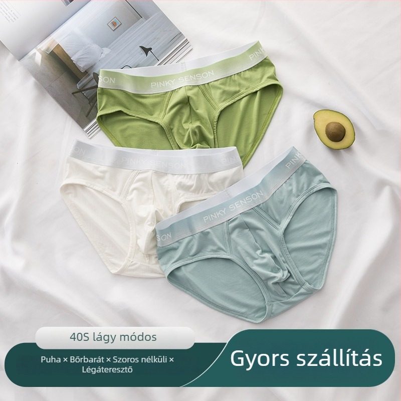 Férfi középmagas derekú brief, Lenzing Modal anyag, 90–95% Modal, pamut belső bélés