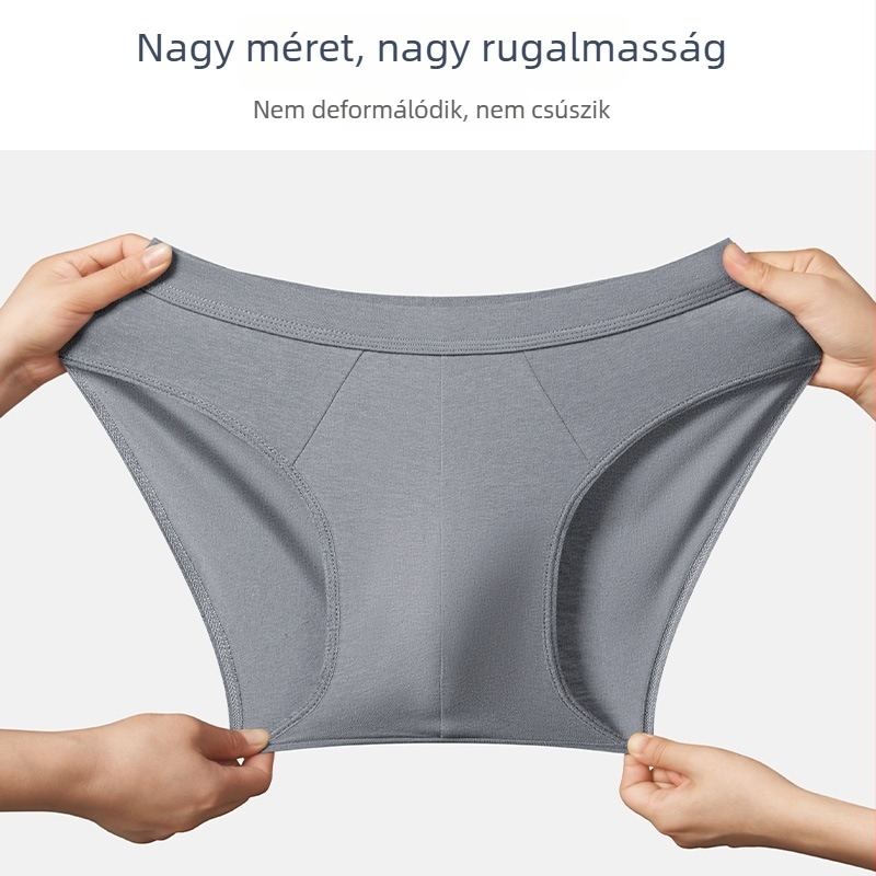 Férfi pamut alsónadrág, varrat nélküli, légáteresztő, antibakteriális, 95–100% pamut
