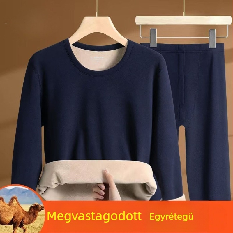Férfi termikus ruházat szett: dupla rétegű extrán vastag fleece, akril anyag, elasztikusság, hosszú ujjú