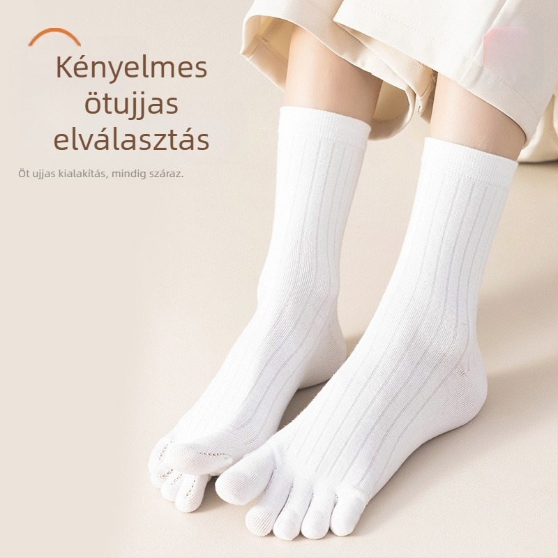 Női ötujjas zokni középmagas hosszúságú; pamut-keverék (64,4% pamut, 32,7% poliészter, 2,9% spandex); antibakteriális, izzadság-abszorbeoló, dezodoráló, anti-frikció; egynyomásos kötés