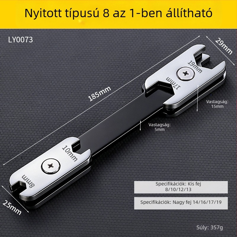 Niuxiang kétfunkciós csavarkulcs szénacélból, csiszolt felülettel