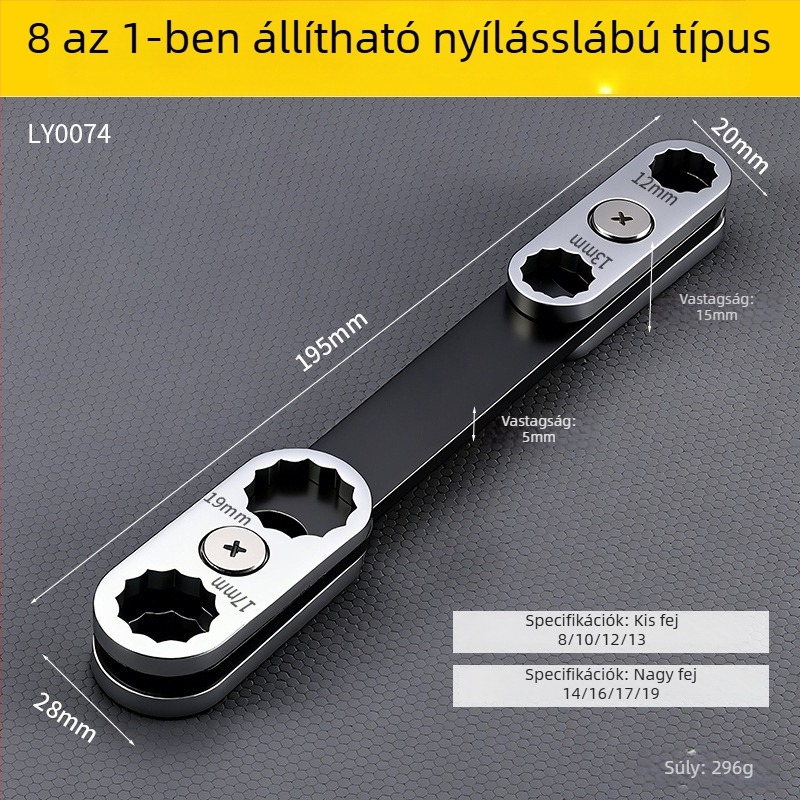 Niuxiang kétfunkciós csavarkulcs szénacélból, csiszolt felülettel