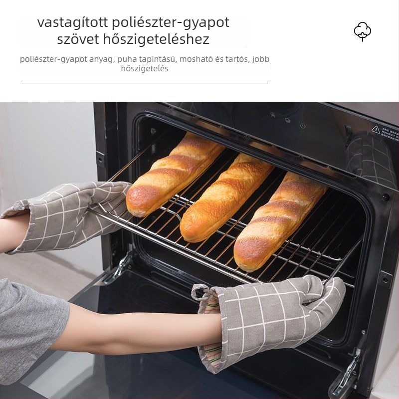 Mikrohullámú sütőkesztyűk - Szigeteltek, Égési sérülések elleni védelem, Ultra-vastag, Magas hőmérséklet-ellenállás - Háztartási használatra (Márka Unique; Anyag: Szövet)