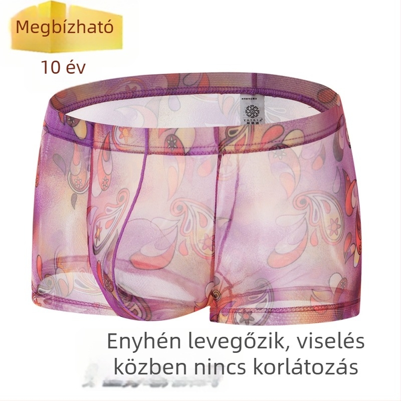 Férfi boxeralsónemű átlátszó hálós anyagból, lélegző, U‑alakú zsebbel, modell B181