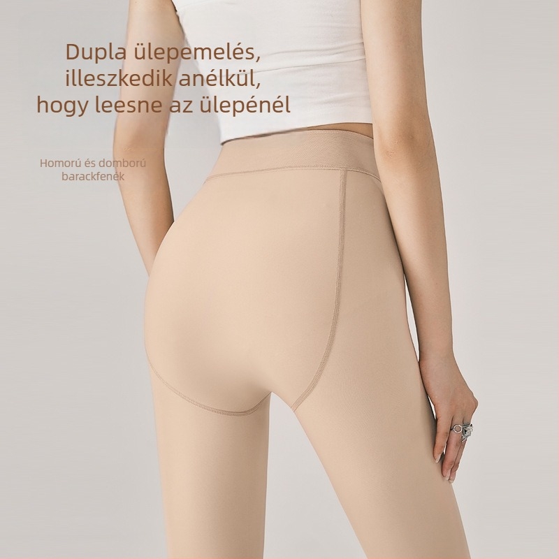 Nude árnyalatú harisnya fényes, vastag velúr felület, lábformázó, JK stílus