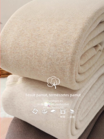 500 g combált pamut fleece-bevonatú vastag női leggings, ősz-tél viselet, magas derék, bordázott textúra, anti-pilling