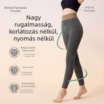 Női termo leggings függőleges csíkokkal, pamut alapú, fleece béléssel, vastag és meleg