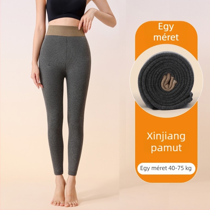 Női termo leggings függőleges csíkokkal, pamut alapú, fleece béléssel, vastag és meleg
